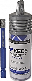 Упаковка коронки алмазной по керамограниту Keos Professional Vacuum Brazed 1/4" HEX 6 мм